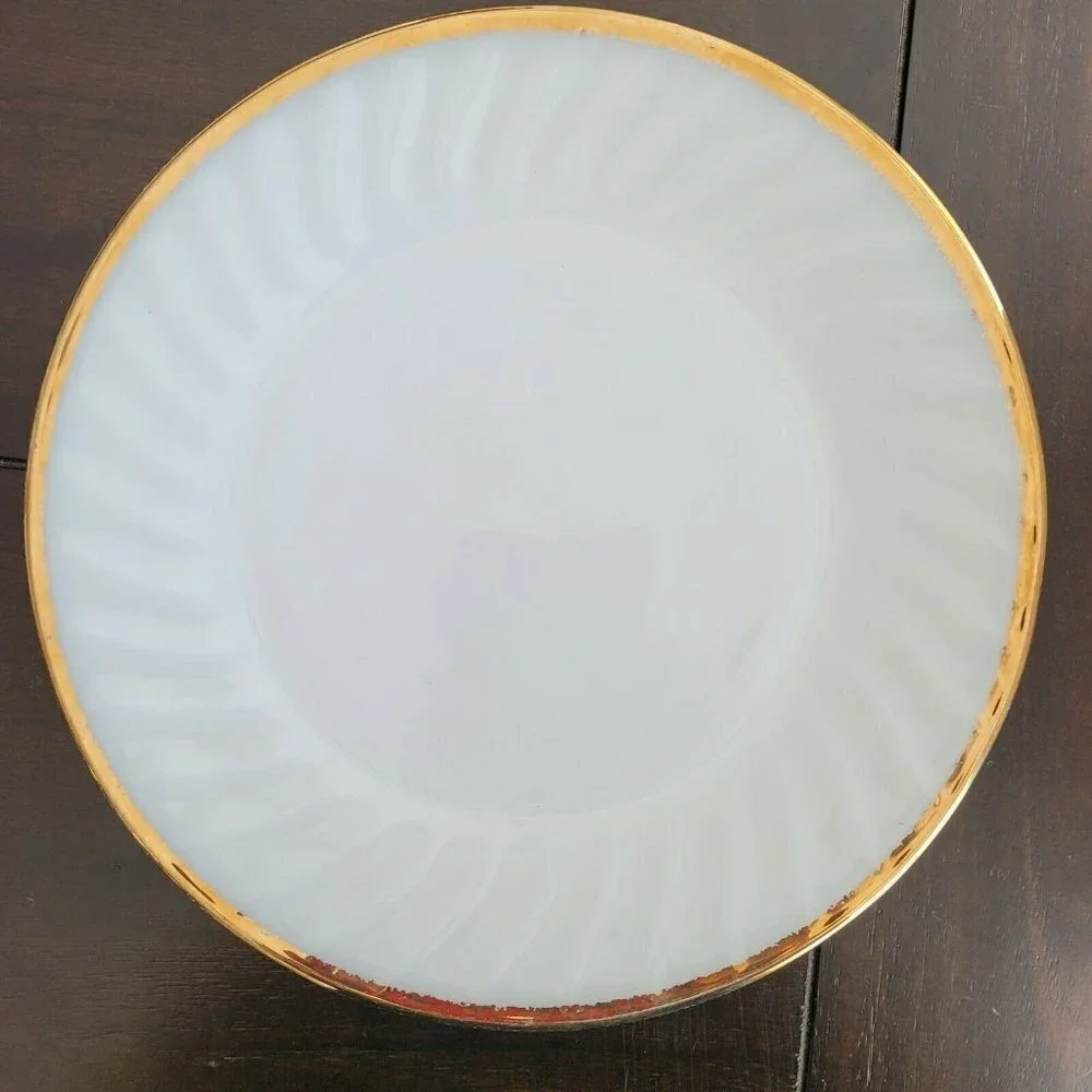 Vintage Anchor Hocking Fire King 4 Piece Dinner Set Plate Bowl Cup Saucer MCM